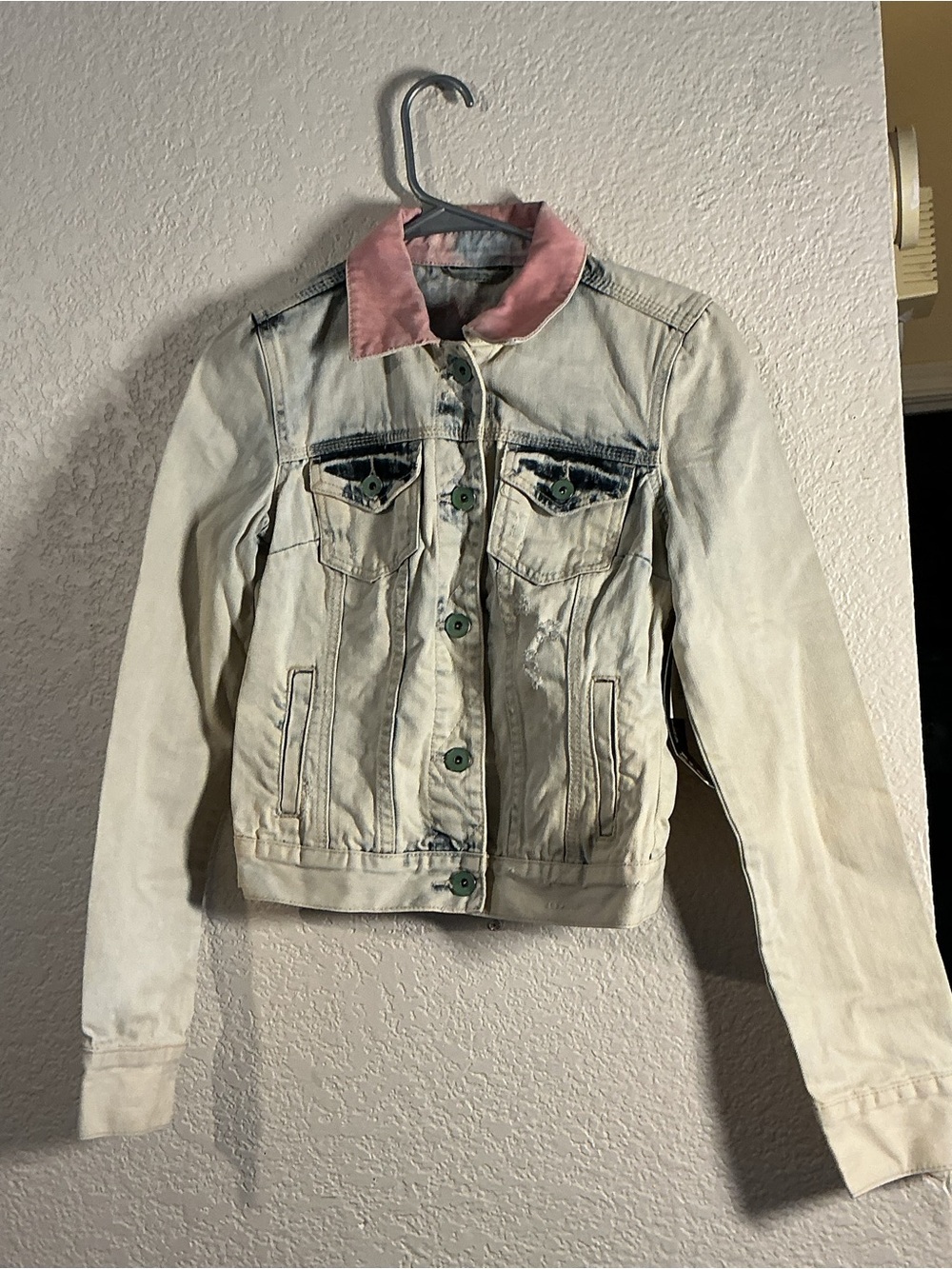 Aeropostale x Pretty Little Liars Light Wash Distressed Denim Jacket
